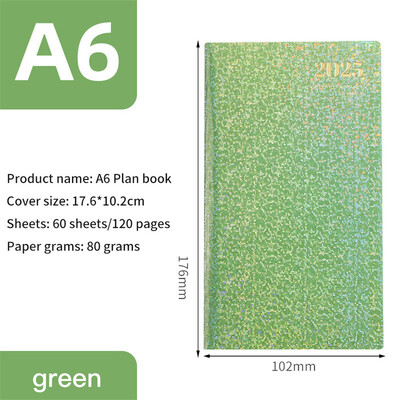 Agenda 2025 A6 Laser Agendă Caiet Planificator săptămânal portabil 365 Notepad zilnic Caderno din piele Calendar școlar Libreta De Apuntes