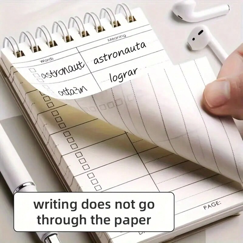 2 bucăți/set Carte de note adezive portabilăPlanificator portabil de memorie de cuvinte în limba engleză