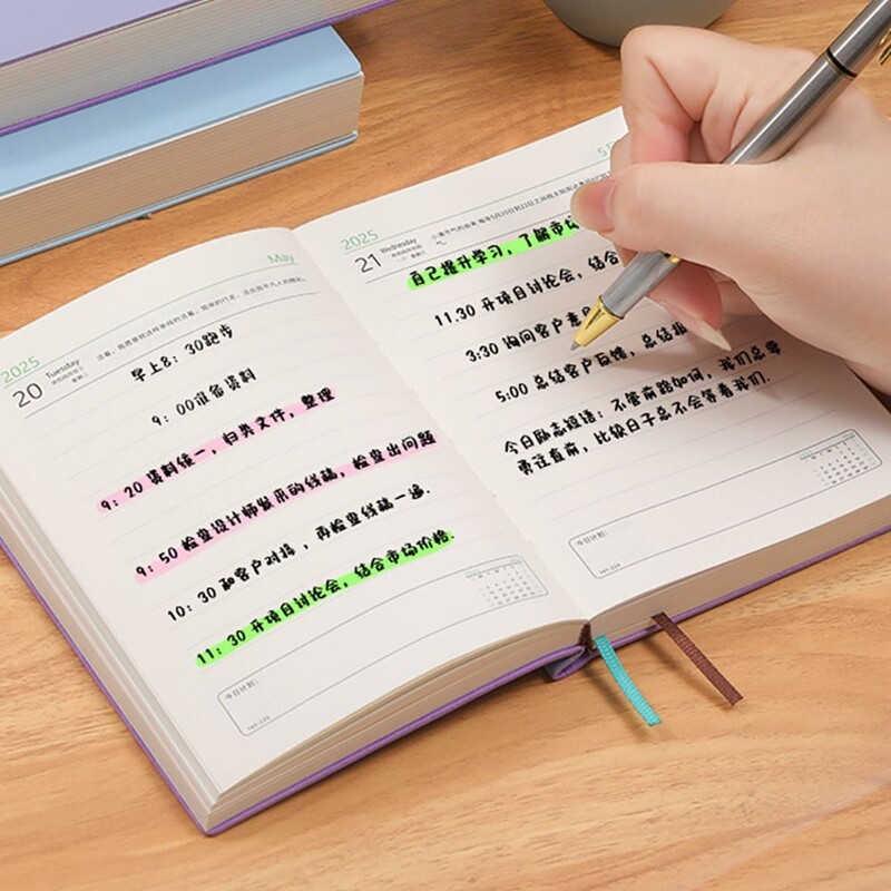 Mini B6 2025 m. dienotvarkė knyga 365 dienos su kalendoriaus dienoraščiu Savaitės planuotojo sąsiuviniai studentams