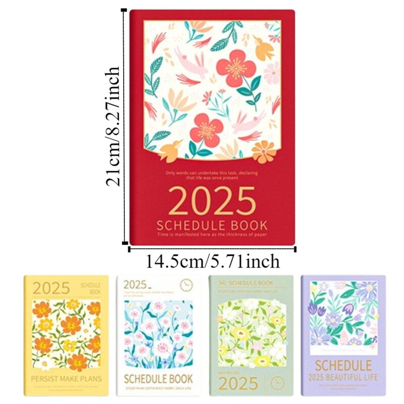A5 2025 Schedule Planner Notebook 12 Months INS Дневник Блокчета за писане Водене на бележки Дневник Бележник График Журнал Офис консумативи