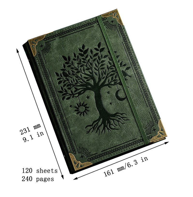 Удебелен тефтер A5, кожен свободен лист, работен бележник, дневник на ученик, със 120 вътрешни страници