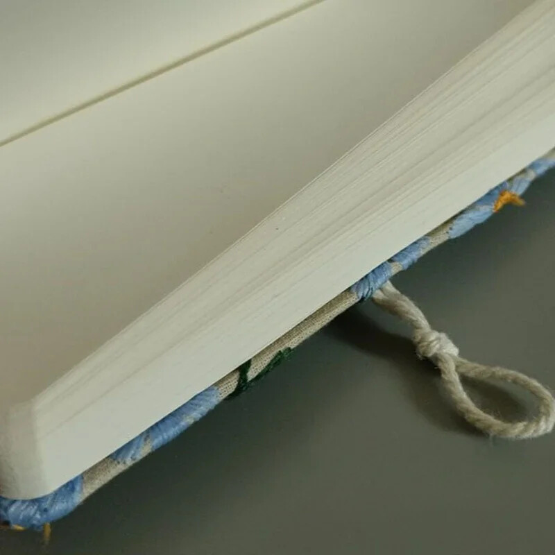 A5 A6 Caiet de broderie din țesătură Bloc de notițe din pânză Ghid de înregistrare a muncii pentru studenți 96 de coli/192 de pagini cu semn de carte și buton