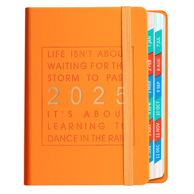 Плановик с твърди корици за 2025 г. - Седмичен и месечен дневен ред за 12 месеца (януари-декември) със стикери, хартия 100 g/m², органайзер за дневно планиране