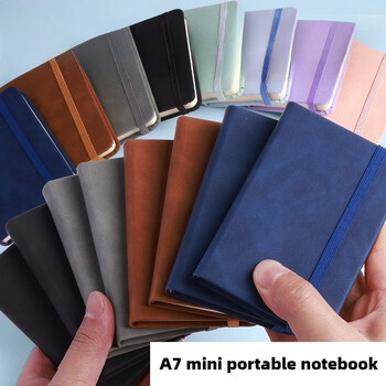 Mini Book A7 Малък бележник Портативен портативен бележник Small Pocket Skin Feeling Leather Waterproof Notes ученически пособия