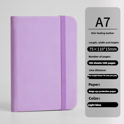 Mini Book A7 Малък бележник Портативен портативен бележник Small Pocket Skin Feeling Leather Waterproof Notes ученически пособия