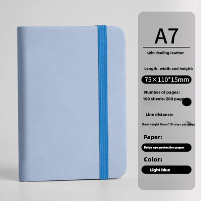 Mini Book A7 Малък бележник Портативен портативен бележник Small Pocket Skin Feeling Leather Waterproof Notes ученически пособия