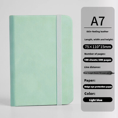 Mini Book A7 Малък бележник Портативен портативен бележник Small Pocket Skin Feeling Leather Waterproof Notes ученически пособия