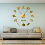 Proud To Be A Infirmieră Doctor & Asistentă Kit DIY 3D Ceas de perete mare silențios Birou medical Spital Decor Artă de perete Ceas cu mâini lungi