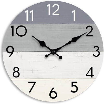 1 tk ümmargune seinakell Rustic Country Köökkell Vintage vaikne dekoratiivne seinakell kodukontori kaunistamiseks