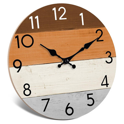 1 tk ümmargune seinakell Rustic Country Köökkell Vintage vaikne dekoratiivne seinakell kodukontori kaunistamiseks