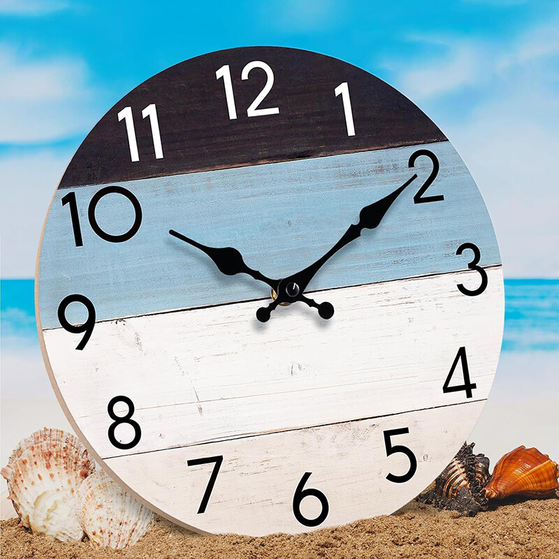 1 tk ümmargune seinakell Rustic Country Köökkell Vintage vaikne dekoratiivne seinakell kodukontori kaunistamiseks