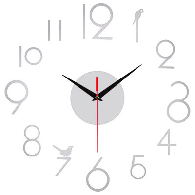 Ceas de perete 3D fără rame Autocolante de perete cu numere DIY Decor pentru casa Ceas de perete mare silențios pentru dormitor living bucătărie