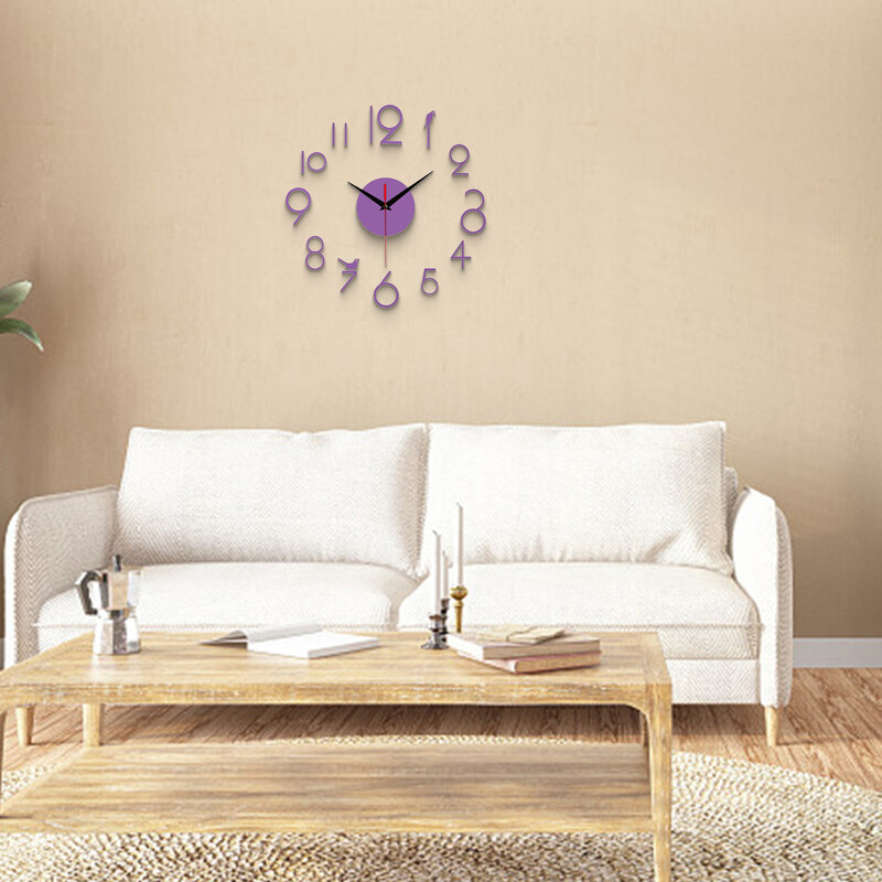 Ceas de perete 3D fără rame Autocolante de perete cu numere DIY Decor pentru casa Ceas de perete mare silențios pentru dormitor living bucătărie