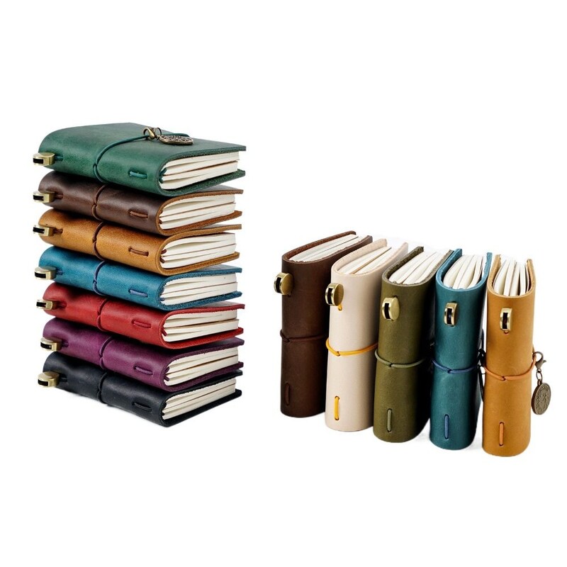 Lehmanahast kaane joonistamine Sketchbook Kaasaskantav kirjutamine Nahast reisija märkmik DIY Käsitsi valmistatud päevik märkmiku Käsikonto