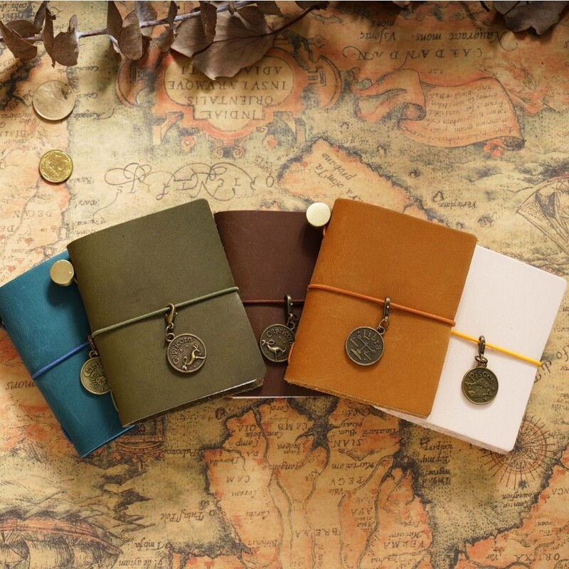 Lehmanahast kaane joonistamine Sketchbook Kaasaskantav kirjutamine Nahast reisija märkmik DIY Käsitsi valmistatud päevik märkmiku Käsikonto