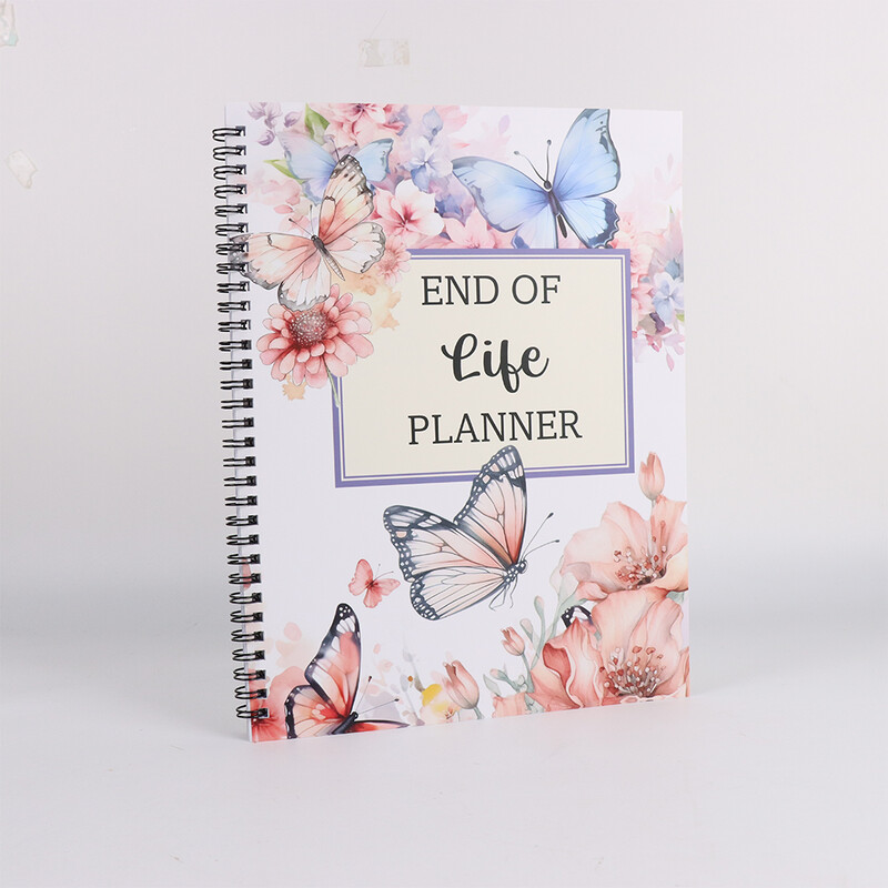 Un planificator de design vintage Planificator de sfârșit de viață - un ghid pentru organizarea proprietății, asigurărilor și documentelor importante, scris în engleză