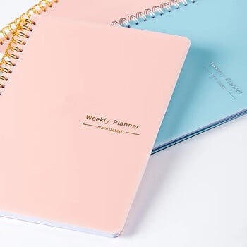 2025 Weekly Planner Undated Spiral Agenda A5 Notebook Planner Pouch 52 Weeks Planner Programs Χαρτικά Σχολικά είδη γραφείου