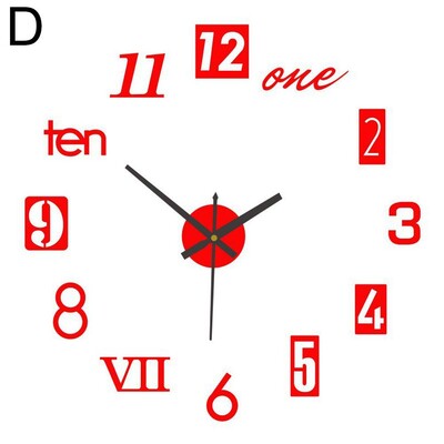 Ceas de perete luminos 3D Ceas de perete acrilic fără cadru Autocolant modă DIY Ceas digital Ceas de perete Ceasuri de artă Decorare