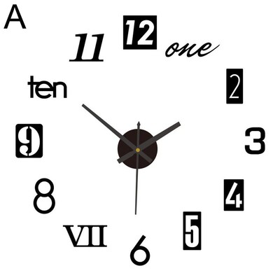 Ceas de perete luminos 3D Ceas de perete acrilic fără cadru Autocolant modă DIY Ceas digital Ceas de perete Ceasuri de artă Decorare