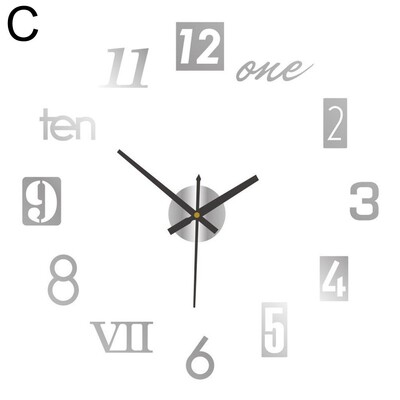 Ceas de perete luminos 3D Ceas de perete acrilic fără cadru Autocolant modă DIY Ceas digital Ceas de perete Ceasuri de artă Decorare