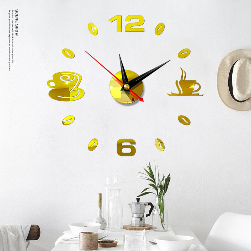 3D zidni sat Akrilni zidni satovi bez okvira Diy Digitalni sat Zidne naljepnice Tihi sat za kućnu dnevnu sobu Uredski zidni dekor