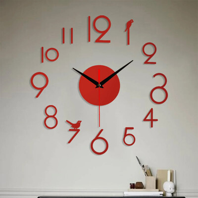 Naljepnice Zidni sat bez baterija 1 kom 3,5" satna kazaljka 3D 4,7" minute kazaljka promjera 60 cm akril potpuno novo