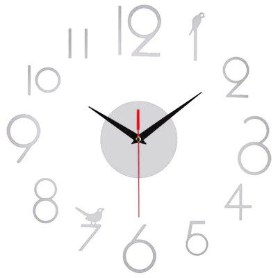 Стикери Стенен часовник без батерии 1 бр. 3,5" часова стрелка 3D 4,7" минутна стрелка 60 см диаметър Акрил Чисто нов