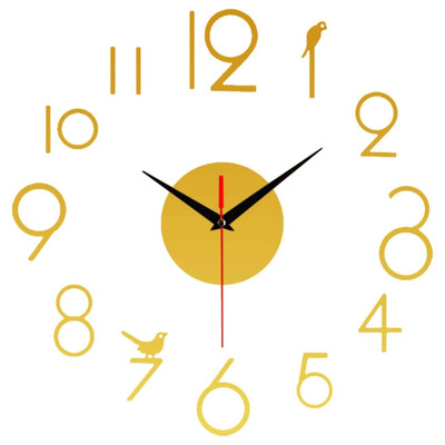 Стикери Стенен часовник без батерии 1 бр. 3,5" часова стрелка 3D 4,7" минутна стрелка 60 см диаметър Акрил Чисто нов