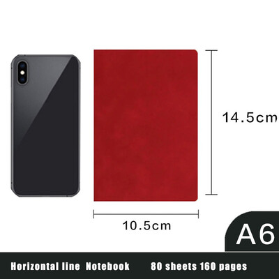 A6 paksendatud märkmed Business Pu märkmik Lambanahast 160-leheküljeline vooderdatud märkmik