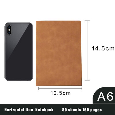 A6 paksendatud märkmed Business Pu märkmik Lambanahast 160-leheküljeline vooderdatud märkmik