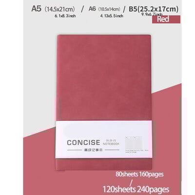 Sustorintas A5 A6 B5 Verslo Pu bloknotas Avikailis Studentų stacionarus sąsiuvinis su pamušalu Dienos planuotojas Užrašų knygelės žurnalas