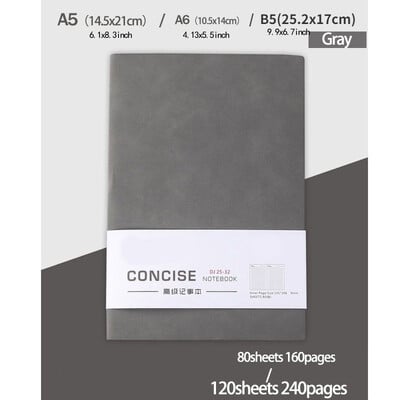 Sustorintas A5 A6 B5 Verslo Pu bloknotas Avikailis Studentų stacionarus sąsiuvinis su pamušalu Dienos planuotojas Užrašų knygelės žurnalas