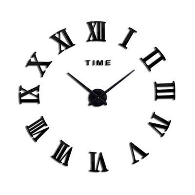 Kunst Rooma numbrid Kontoritoa peegelpinnaga seinakell Akrüülkleebis Seinakleebis