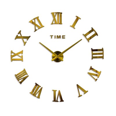 Kunst Rooma numbrid Kontoritoa peegelpinnaga seinakell Akrüülkleebis Seinakleebis