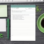 Bilježnica s dnevnim planerom od 52 listova - Povećajte učinkovitost i ostvarite ciljeve - Odlomak bez datuma s ciljevima i odjeljak s bilješkamab