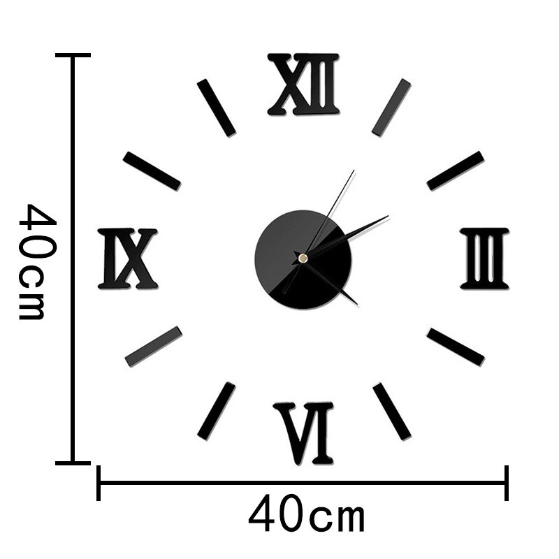 Направи си сам кварцови часовници стикер 3D стенен часовник римски цифри огледало акрил домашна стена самозалепващ висящ часовник декорация стикер