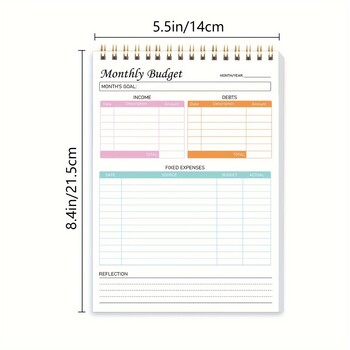 Σημειωματάριο Budget Planner, Undated Monthly Financial Planner Αποτελεσματική διαχείριση κεφαλαίων Αποτελεσματική διαχείριση των κεφαλαίων σας 52 φύλλα