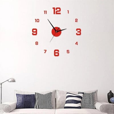 3D sieninis laikrodis Šviečiantys berėmiai sieniniai laikrodžiai „pasidaryk pats“ skaitmeninis laikrodis sieniniai lipdukai Tylus laikrodis, skirtas biuro sienų dekoravimui