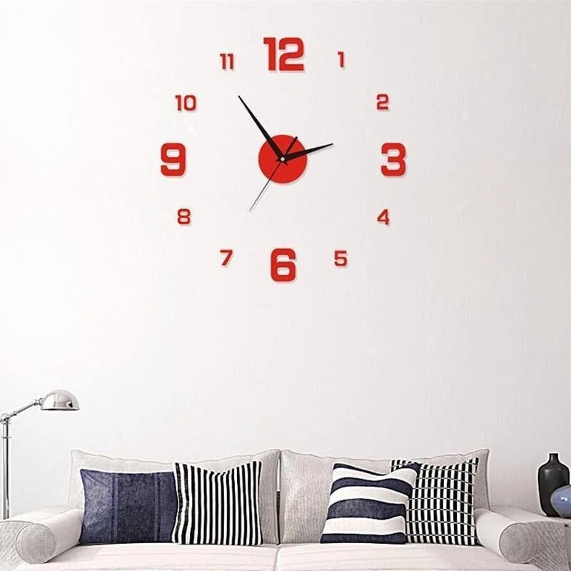3D sieninis laikrodis Šviečiantys berėmiai sieniniai laikrodžiai „pasidaryk pats“ skaitmeninis laikrodis sieniniai lipdukai Tylus laikrodis, skirtas biuro sienų dekoravimui