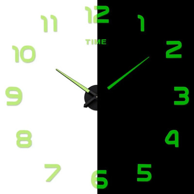 Led цифров часовник Wall Art DIY Decoration Decoration for Home Bedroom Glow Family Living Room 3D Decor Mural Silent Clocks