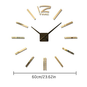 Μοντέρνο σχέδιο Μεγάλο ρολόι τοίχου 3D ρολόγια DIY Ρολόγια μόδας Ακρυλικά αυτοκόλλητα καθρέφτη Σαλόνι Διακόσμηση σπιτιού Horloge