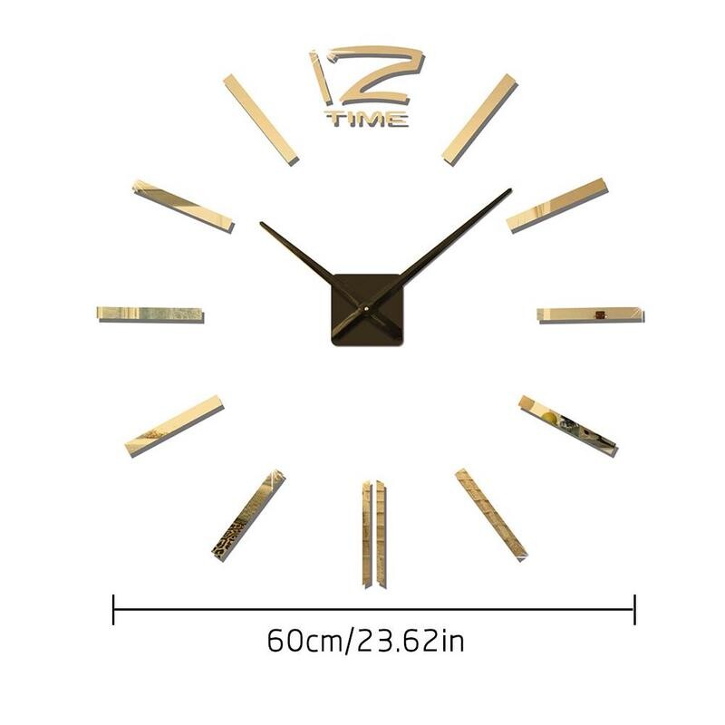 Moodne disain Suur seinakell 3D DIY kellad Moekellad Akrüül Peegel Kleebised Elutoa Sisustus Horloge