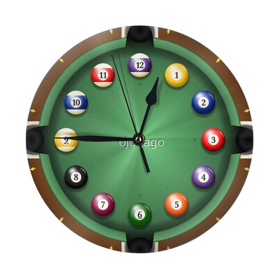 Aeg mängida basseini seinakell Toa kaunistuskell Must-have ornament Round