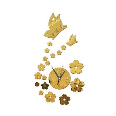 Акрилни стикери за огледала Стенен часовник Модерен дизайн Пеперуда 3D Направи си сам часовници за момиче Подарък Декорация на дома в хола