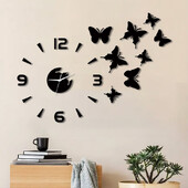 DIY leptir sat ogledalo Materijal Jednostavna kućna zidna dekoracija Prikladna za dnevnu sobu, spavaću sobu kućnu dekoraciju zida
