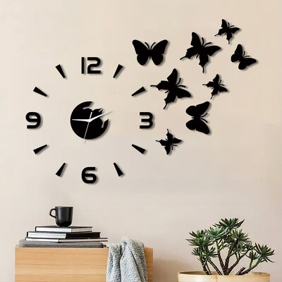 DIY leptir sat ogledalo Materijal Jednostavna kućna zidna dekoracija Prikladna za dnevnu sobu, spavaću sobu kućnu dekoraciju zida