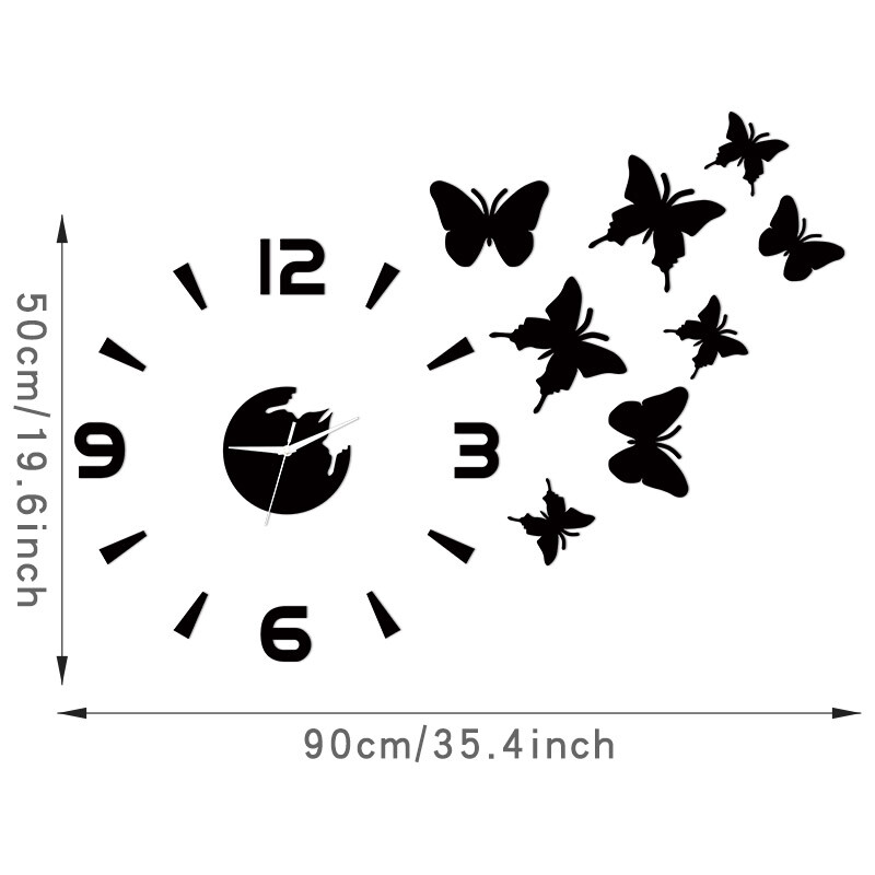 DIY leptir sat ogledalo Materijal Jednostavna kućna zidna dekoracija Prikladna za dnevnu sobu, spavaću sobu kućnu dekoraciju zida