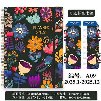 2025 Planner 2025 Calendar săptămânal și lunar Plan din ianuarie până în decembrie A5 (6,2"x 8,5") Acaden Plan de lucru pe 12 luni Labelsmic