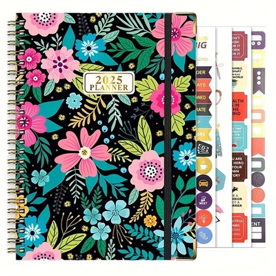 2025 Planner 2025 Calendar săptămânal și lunar Plan din ianuarie până în decembrie A5 (6,2"x 8,5") Acaden Plan de lucru pe 12 luni Labelsmic