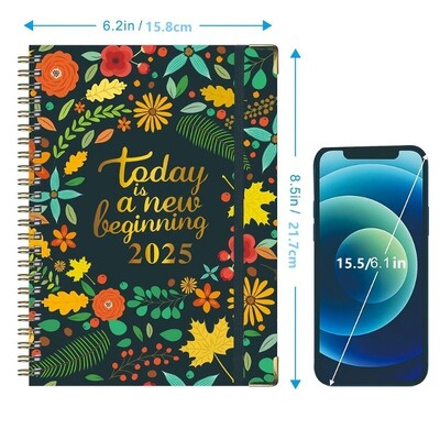 2025 Planner 2025 Calendar săptămânal și lunar Plan din ianuarie până în decembrie A5 (6,2"x 8,5") Acaden Plan de lucru pe 12 luni Labelsmic